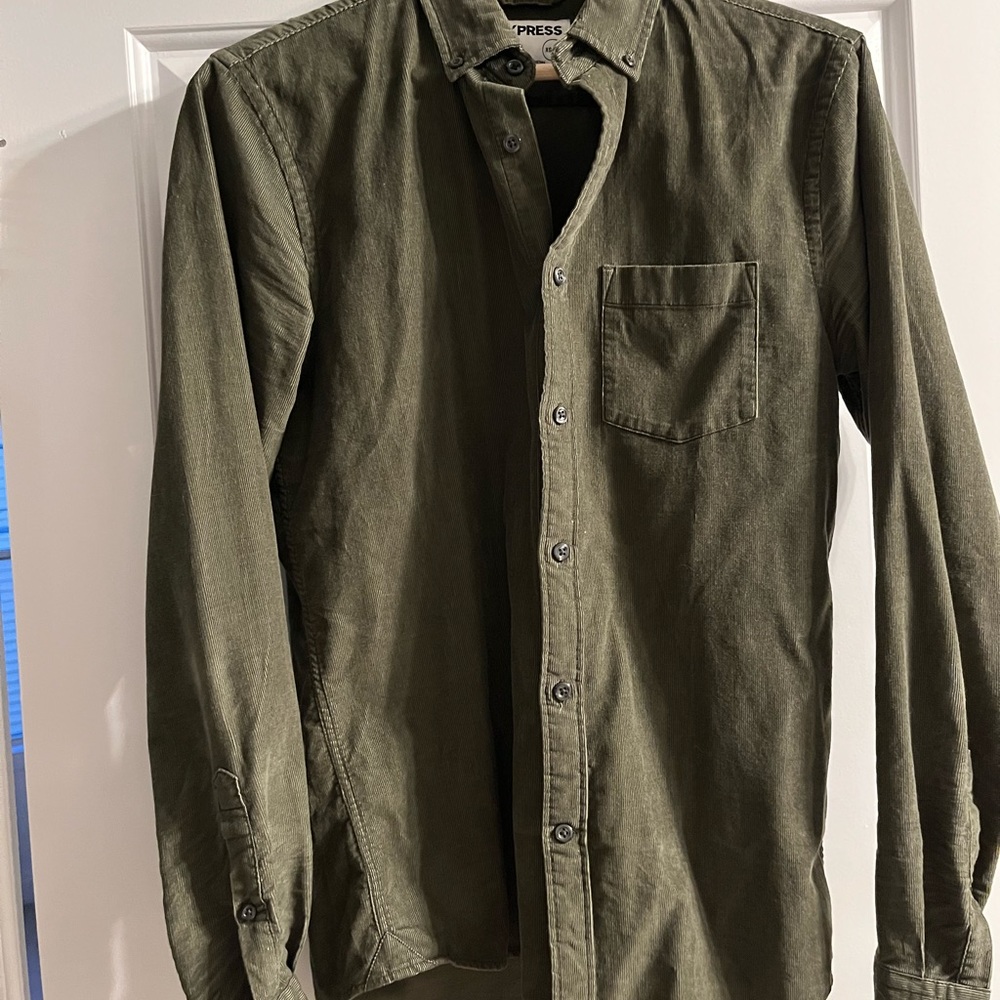 Express Men Corduroy Button Down Shirt